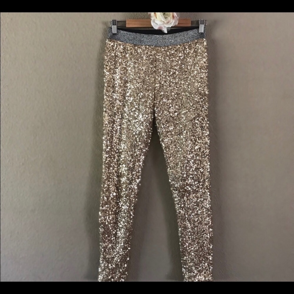 Lanyu Gold Sequin Leggings